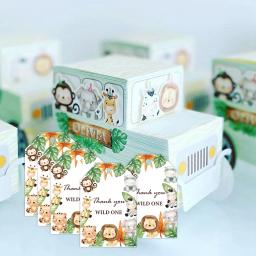 Carton Animal Paper Tags, Embrulho de Etiquetas para Crianças, Artesanato DIY, Selva, Safari, Floresta Animal, Decorações de Festa de Aniversário, 48Pcs, Lote - Image 4