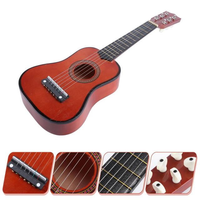 Guitarra Acústica Elétrica Compacta para Iniciantes e Crianças - Instrumento Musical de Cordas 21"
