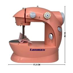 Mini Máquina De Costura Rosa Portátil Bivolt Com Pedal Acessórios Luz Led Cortador de Linha Barbie Pink Lanmax LMD-202 P - Image 1