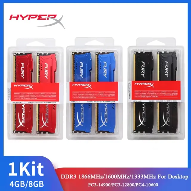 Memória RAM DDR3 4GB 8GB Kit Desktop 2x4GB 2x8GB 1333MHz 1600MHz 1866MHz
