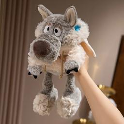 Um lobo recheado na roupa Brinquedo de pelúcia Lobo pelúcia Bonecas, Presentes perfeitos para crianças, Aniversário, Dia das Bruxas, Natal, Alta qualidade, Decoração - Image 5