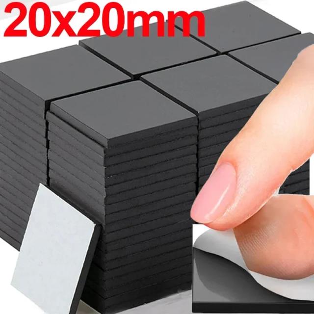 Kit de 100/50 Folhas Autoadesivas Magnéticas Quadradas para Artesanato - Ímãs Flexíveis e Pegajosos para Casa, Geladeira e Escritório