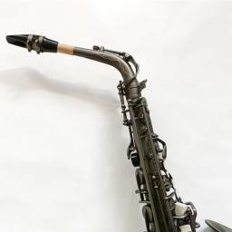 Novo japão retro eb saxofone alto único preto fosco niquelado esculpida superfície e plana instrumento sax com caso - Image 3