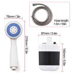 Recarregável portátil chuveiro cabeça para acampamento ao ar livre, banho com uma bomba para viagens, caminhadas, praia, Pet equipamento de limpeza - Image 3