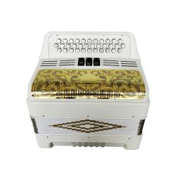 SEASOUND-Professional Matt White Acordeão, Grill Instrumento Acordeon, Gold Grill, 34 botões, 12 Bass, 3 Registers, JB3412C - Image 2