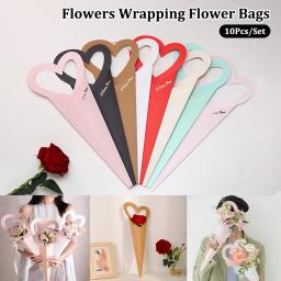 Único Buquê de Flor Caixa de Embalagem, Saco criativo, Presentes do Dia dos Namorados, Bolsa do Dia dos Namorados, 10pcs - Image 3