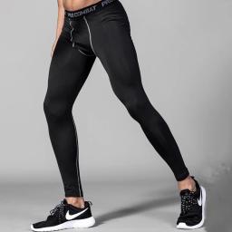 Leggings de ginástica de compressão para homens Calças de treinamento esportivo Dry Fit, Calças justas, Fitness, basquete, jogging, calças de treino, poliéster - Image 3