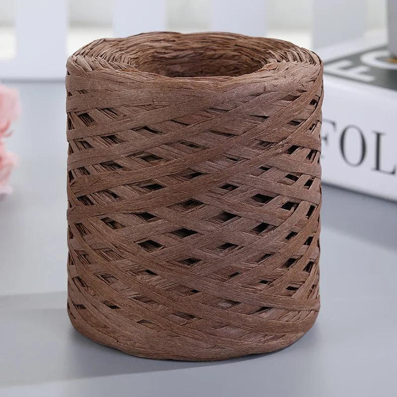 Natural Raffia Fio De Palha Para Tricô E Crochê, Linhas De Papel, DIY, Handmade Sunhat, Saco De Praia, Suprimentos De Cordão Trançado, 200m - Image 1
