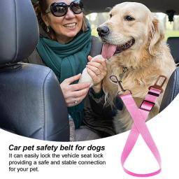 Auto Cintos de segurança do carro para animais de estimação, cinta ajustável, Buckle Clip, cinto de segurança, fácil controle - Image 3