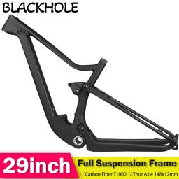 Quadro de suspensão total de carbono xc, 29 polegadas, choque traseiro, 165mm, suspensão total, mtb, quadro de carbono através do eixo 148mm, quadro de mountain bike 29 - Image 2