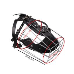 Cesta de metal ajustável para o cão, focinho do cão respirável, chumbo de couro, Anti mordida, Anti latido, gaiola de cesta de arame - Image 6