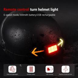 Luzes para capacete de bicicleta, controle remoto sem fio, à prova d'água, usb, recarregável, luzes de advertência para mountain bike, alta segurança - Image 4