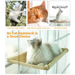 Confortável e Durável Cat Hammock, Pet Pendurado Cama, Ninho De Janela Com Tapete, Assento De Prateleira, Rolando 17,5 kg - Image 3