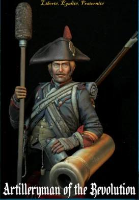 Figuras Modelo de Guerreiro Medieval e Artilheiro da Revolução Desmontadas e Sem Cor em Escala 1/10