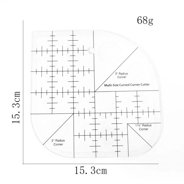 Régua Hexagonal Transparente para Costura e Artesanato - Ferramenta Ideal para Corte e Projetos DIY