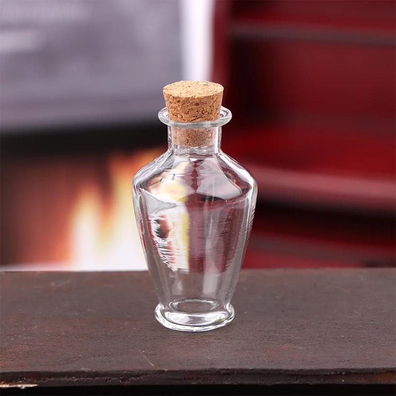 Vaso De Vidro Miniatura para Casa De Bonecas, Jarra De Armazenamento De Flores, Garrafa De Vinho, Garrafa Desejando, W Corked, Home Decor, Brinquedo, Doll House Acessórios, 1:12 - Image 1
