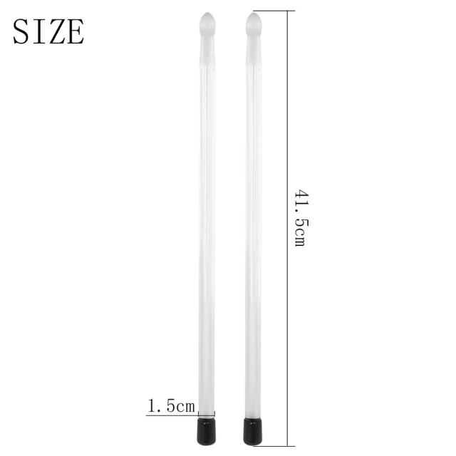 Baquetas Luminosas de Acrílico para Tambor Colorido em Estilo Jazz - 1 Par de Acessórios de Percussão
