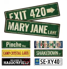 Placa de metal Stoner 420, Arte de parede para filmes de terror, Decoração de cabra, Presentes de erva daninha para homens - Image 1