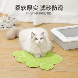 Tapete de areia de gato PVC com impressão pata, dupla camada, impermeável, espessado, antiderrapante, macio, confortável - Image 1
