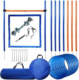 Agility Training Equipment Kit para Cães Túnel Pólos, Obstáculos Exercício Curso, Obstáculo, Training Starter Set para Pet - Image 1
