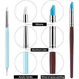 5 pçs ferramenta de escultura em argila de silicone para escova modelagem pontilhando arte do prego cerâmica ferramenta de argila diy escultura ferramentas - Image 3