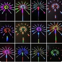 Luzes LED de Fogos de Artifício com Controle Remoto, Cor RGB, 213 Modos Dinâmicos, Fita LED, Decoração de Natal e Aniversário - Image 5