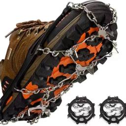 Inverno ao ar livre caminhadas escalada neve picos crampons chuteiras corrente garras apertos botas capa pinça de gelo pico para sapatos anti deslizamento - Image 3