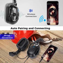 Construção capacete de segurança com viseiras, atualizado Bluetooth Earmuff, redução de ruído, orelha regalos auscultadores com chapéu duro - Image 4