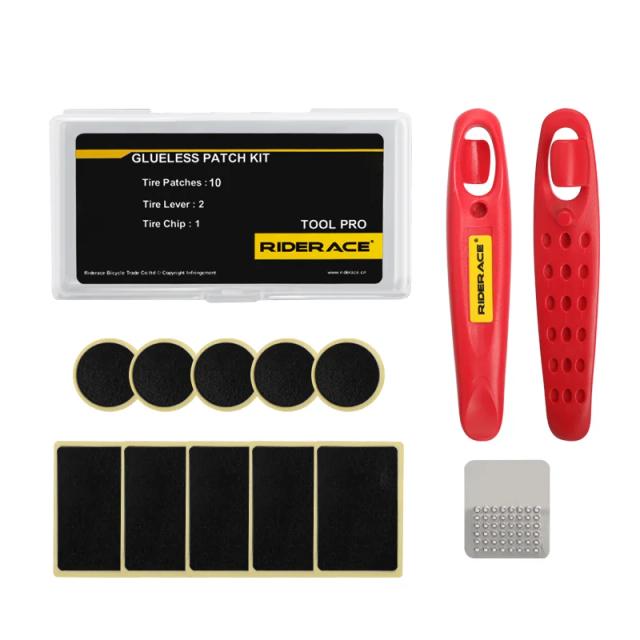 Kit de 10 Remendos de Microplaqueta para Pneus de Bicicleta - Ferramenta de Reparo Sem Cola e Selante Frio para MTB
