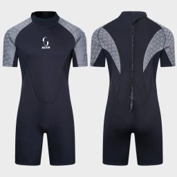 Neoprene manga curta ou longa wetsuit, mergulho, wetsuit caça submarina, zíper traseiro, terno de surf, quente em água fria, mergulho, 3mm - Image 2