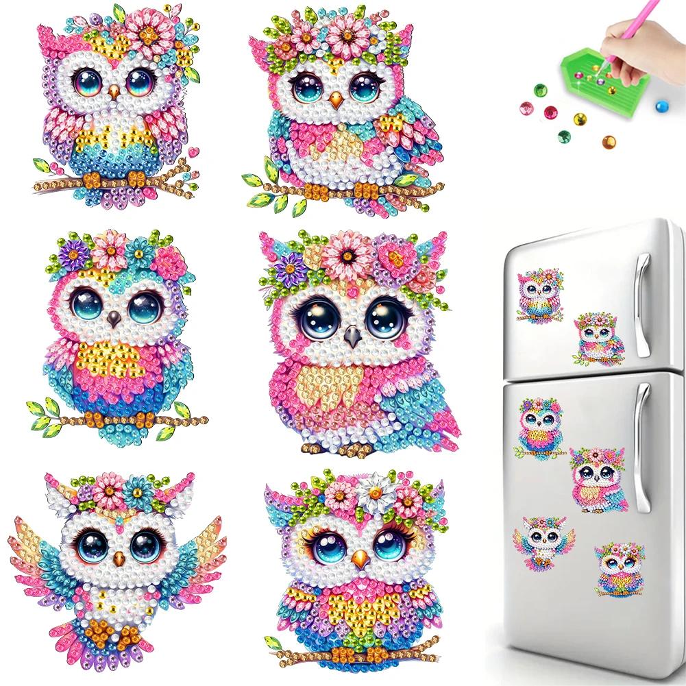 Natal Diamante Pintura Geladeira Ímãs, Frigorífico Art Kits, DIY Art Crafts, 6pcs - Image 1