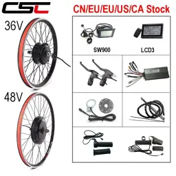 Kit de conversão para bicicleta elétrica, 36v, 250w, 350w, 500w, 48v, 1000w, 1500w, motor sem escova, kit de roda de bicicleta elétrica - Image 1