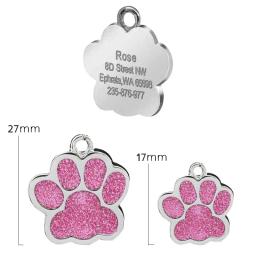 Nome personalizado para animais de estimação, identificação gravada livre, pingente anti-perdido, nome pata, placa de identificação, placa de identificação, chaveiro acessórios, cachorro, cão, gato - Image 5