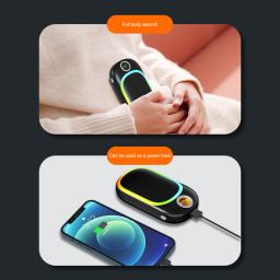 USB recarregável bolso mão aquecedores, aquecedor de acampamento ao ar livre, aquecedores elétricos mão, Power Bank, 10000mAh - Image 4