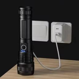 Lanterna De LED De Alta Potência, Tocha Recarregável, Lanterna Tática, Lanterna Ultra Poderosa, Carregamento USB, Ao Ar Livre - Image 6