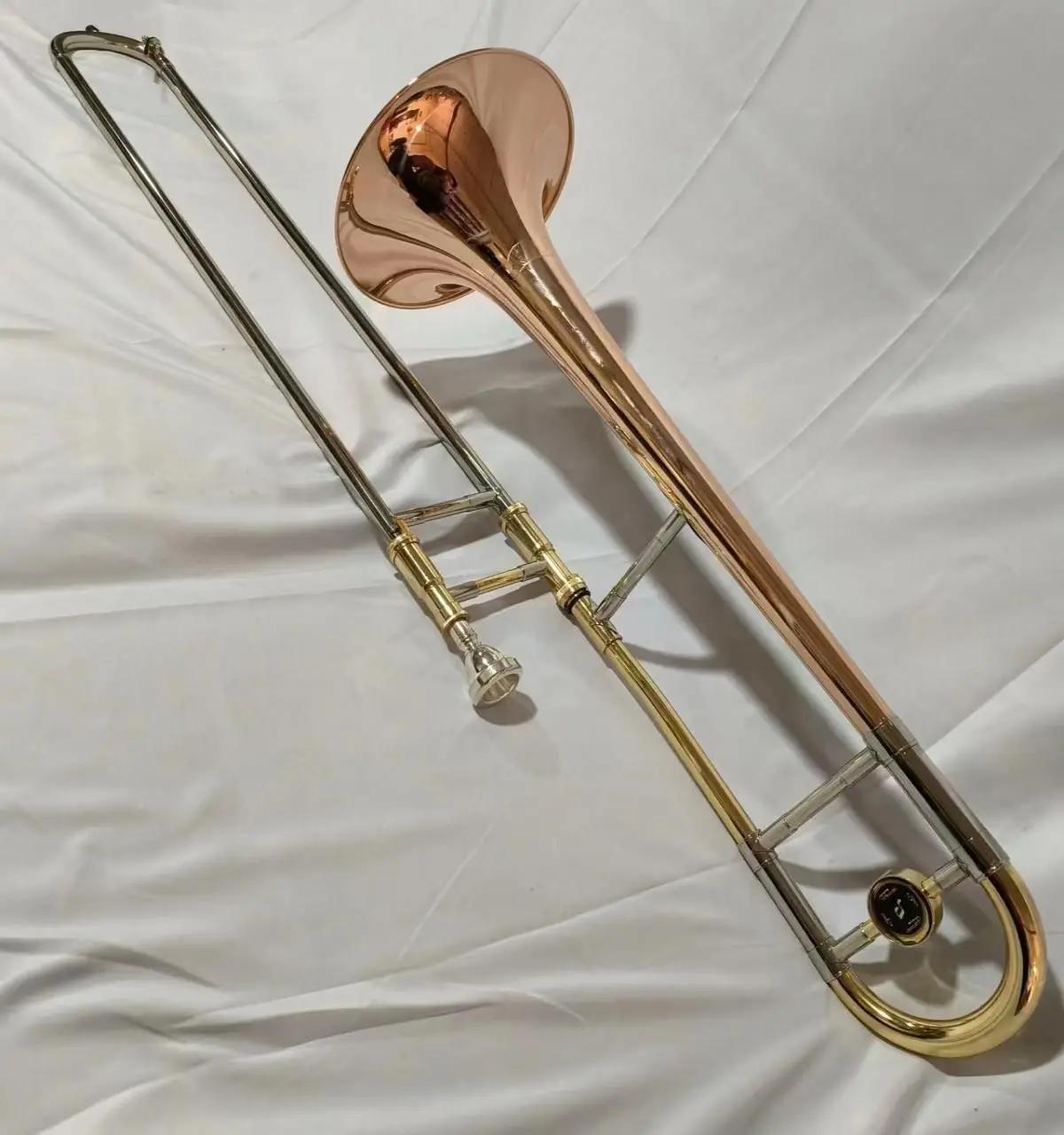 Trombone tenor profissional com caso, Material Avançado de Cobre Fósforo, Melhor Voz, Instrumento de Latão, Frete Grátis, Logotipo Personalizado - Image 1