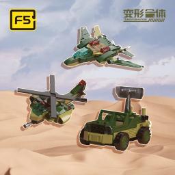 Blocos de Construção de Aviões da Cidade, Conjunto de Brinquedos Montados Tanque Infantil, Carro de Mísseis, Série F5, 6 em 1 - Image 4