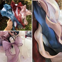 Fita de Organza para Presente Bolo Cozimento Embalagem, Fio Fishtail, DIY Headdress, Flor Bowknot, Artesanato Artesanal Suprimentos, 5m x 5,5 centímetros - Image 5
