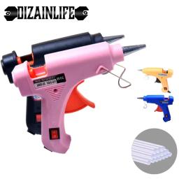 Dizainlife 20w ue pistola de cola quente 7mm varas cola diy mini ferramenta elétrica reparo temperatura calor industrial thermo - Image 1