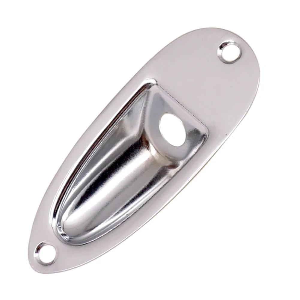 Metal Input Jack Socket Plate com Parafusos, Strat Style, Acessórios para guitarra elétrica, Guitar Pickup, Entrada de saída - Image 4