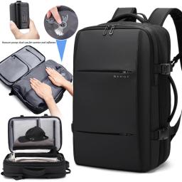 Mochila de compressão a vácuo expansível de grande capacidade com bomba de ar embutida Bolsa masculina casual para viagem e deslocamento - Image 1