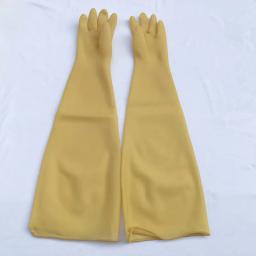 Luvas de borracha cor da pele Comprimento longo do Ebow Isolamento chique elegante industrial Resistência ácida e alcalina Uso de fábrica de bateria - Image 3