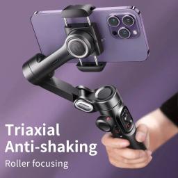 Estabilizador gimbal de 3 eixos para smartphone, dobrável, portátil, gravação de vídeo, vlog, estabilizador anti-vibração, ptz para iphone e android - Image 1