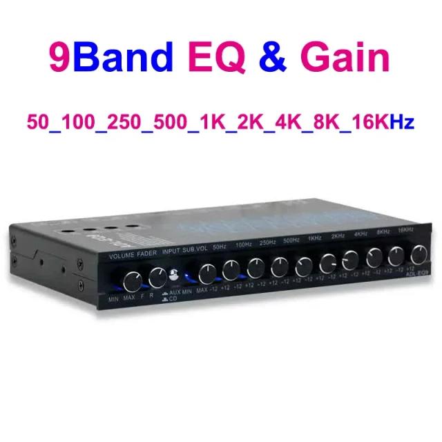 Equalizador Paramétrico para Carros com 7 Bandas, Tuning de +-12dB e Amplificador Crossover, Pré-Amplificador de Áudio Automotivo com Frequências de 63 a 6KHz