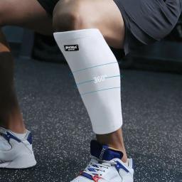 Protetor de canela e panturrilha, mangas de compressão de amortecimento para homens e mulheres, basquete, futebol, corrida, branco - Image 2