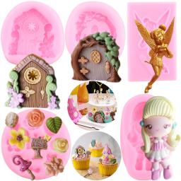 Fairy Garden-Home Silicone Mold, Porta, Janela, Fondant Molds, Ferramentas de Decoração do Bolo, Chocolate, Gumpaste, Doces, Resina Clay Molds - Image 1