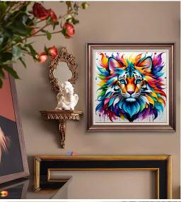 Tiger colorido diamante pintura kit, DIY arte presente para iniciantes, artesanal animal mosaico, decoração para casa, presente surpresa, fácil 5d - Image 3