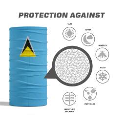 Rosto e pescoço polainas para esportes ao ar livre, Bandeira do Caribe Padrão, Sun Protective Bandana, Ciclismo Scarf, Barbados, Bahamas, Grenada Nações - Image 3