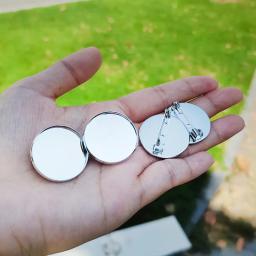 Base de broche com alfinetes de segurança, crachá para fazer jóias, acessórios DIY, 25mm, 5 pcs - Image 1