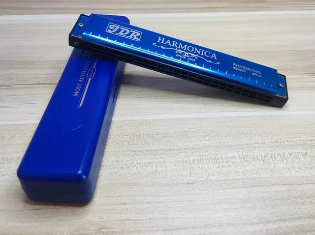 Harmônica Profissional Suzuki Tremolo com Estojo - Gaita Judaica de 24 Buracos em Dó para Músicos